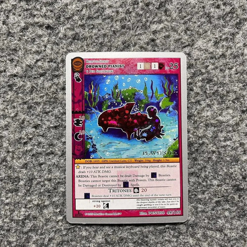 Metazoo Playtester Drowned Pianist Rev. Holo Seance 1st Edition Silver Border